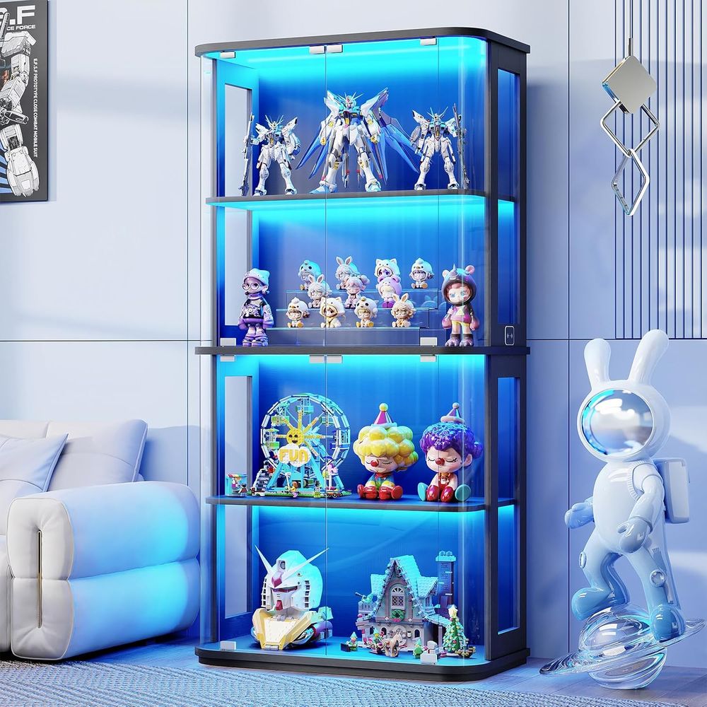 Glass Cabinet Display - Витрина с закругленными углами и стеклянной