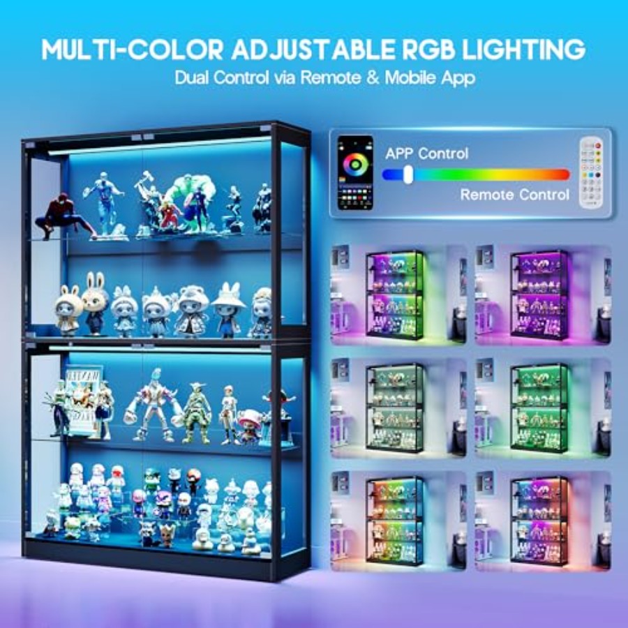 45-дюймовый RGB-дисплейный шка – обзор и цена Glass Cabinet Display