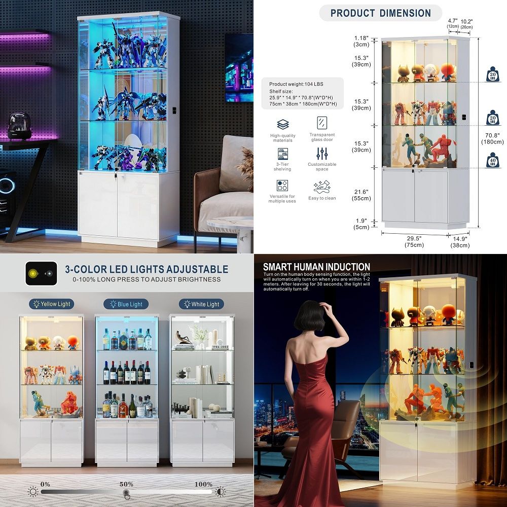 Витрина-шкаф 71 с прозрачными  – обзор и цена Glass Cabinet Display